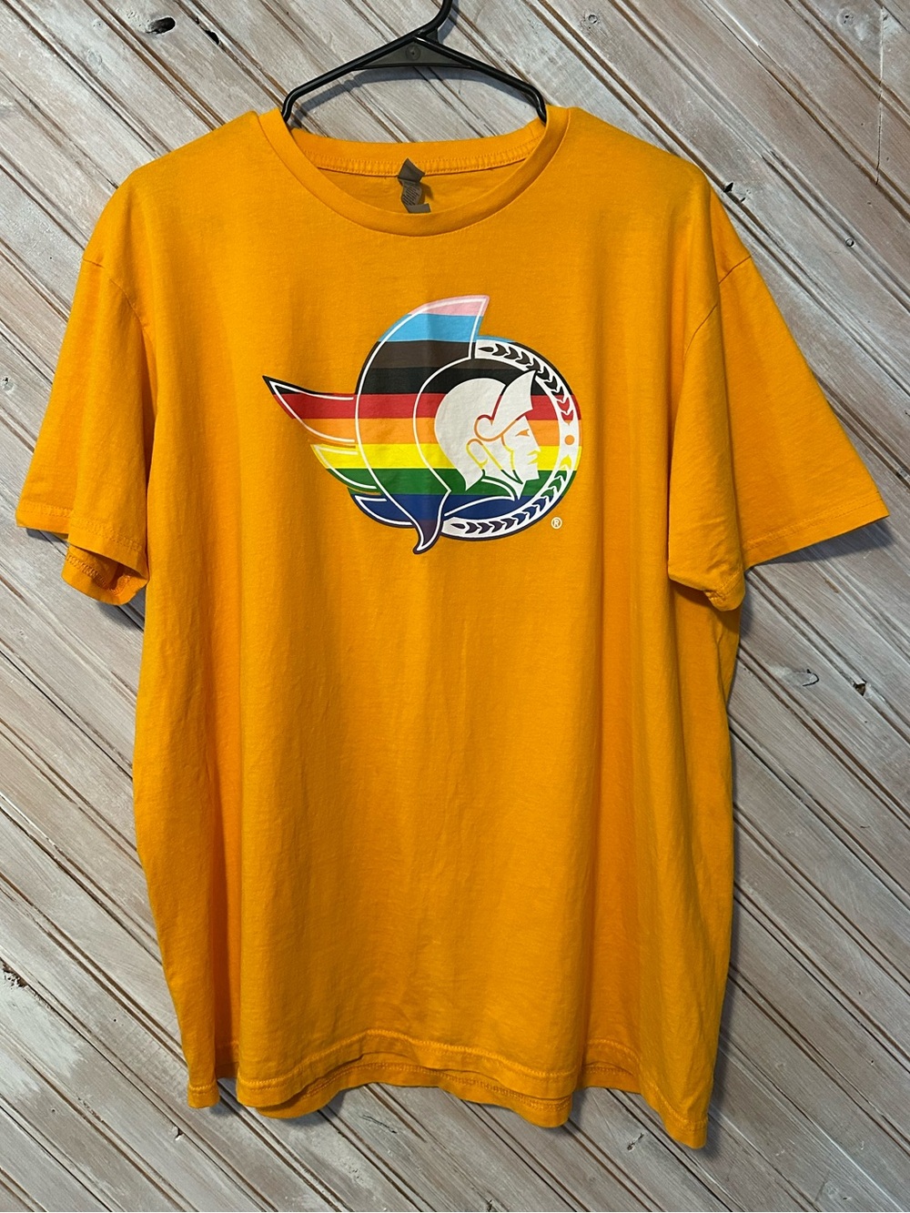Ottawa Senators NHL Hockey Orange Rainbow Pride Tee Shirt Short Sleeve